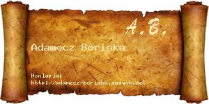 Adamecz Boriska névjegykártya
